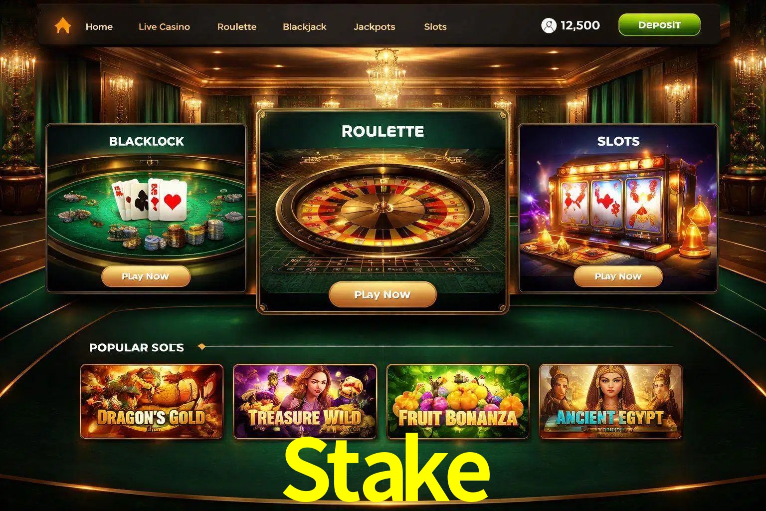 Vista de la plataforma Stake Casino mostrando categorías organizadas de juegos en línea